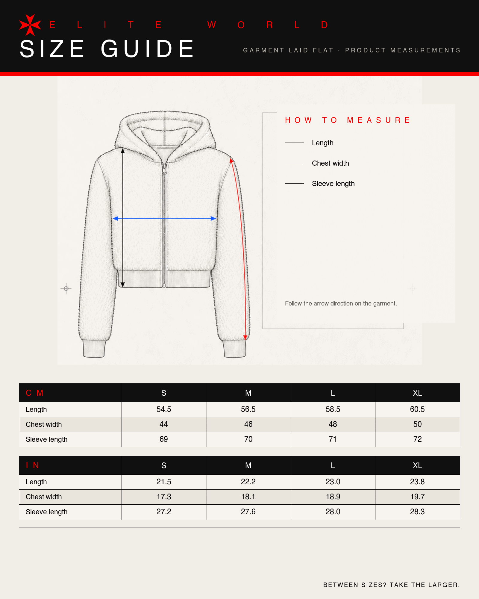 IT'S ALL FAKE HOODIE size guide